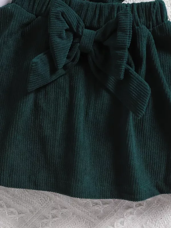 Ensemble robe bébé fille avec haut à manches longues – tenue de naissance douce