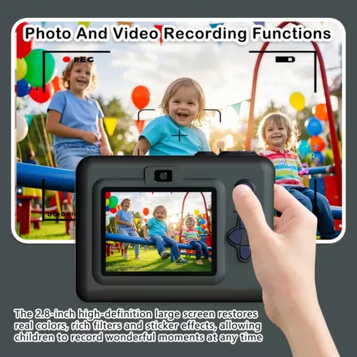 Appareil photo instantané enfant – Caméra numérique HD avec jeux intégrés