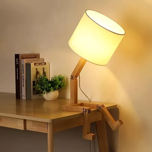 Support tablette en bois réglable avec bras flexible – usage lit ou canapé
