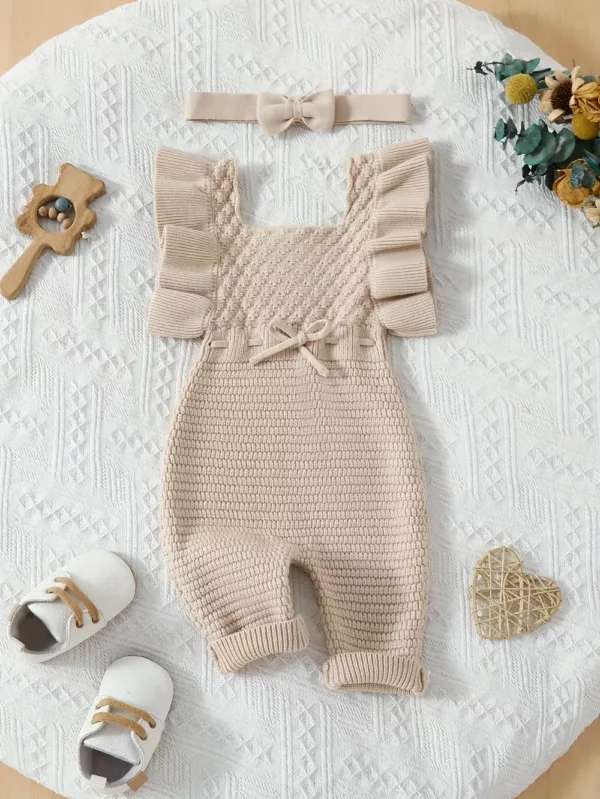 Body bébé fille à volants – épaules dénudées, style décontracté élégant