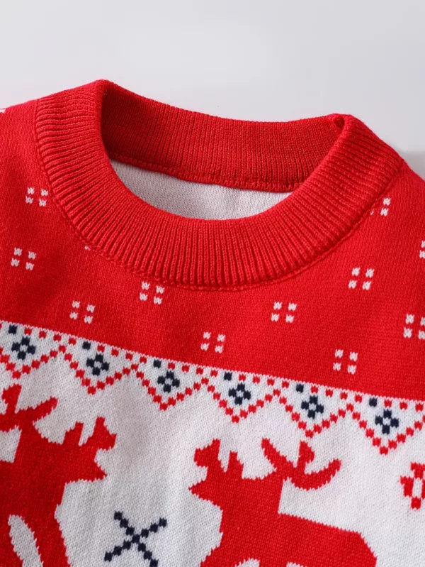 Pull de Noël enfant tricoté motif renne – doux, festif et chaud pour l’hiver