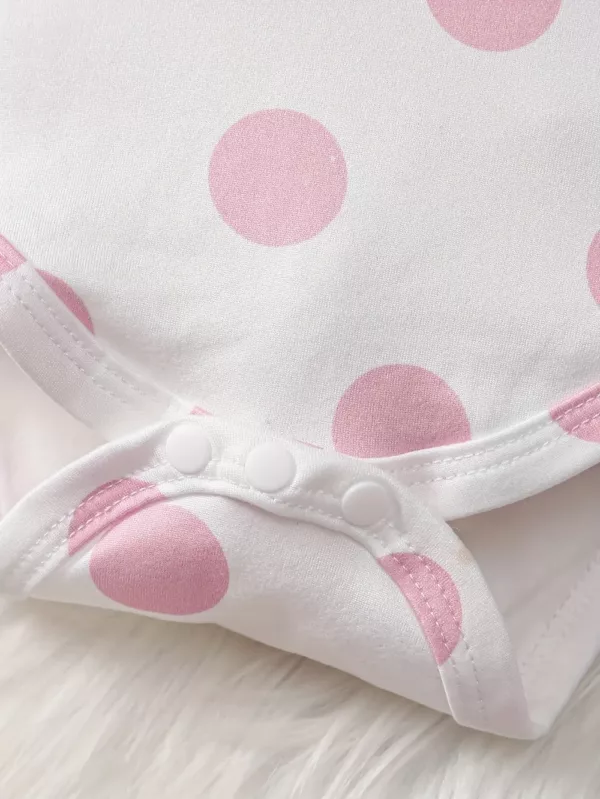 Ensemble naissance 3 pièces bébé fille – body, pantalon et bonnet assortis