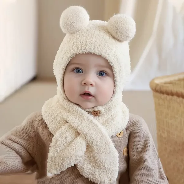 Ensemble bonnet et écharpe tricotés pour bébé – hiver doux 0 à 3 ans