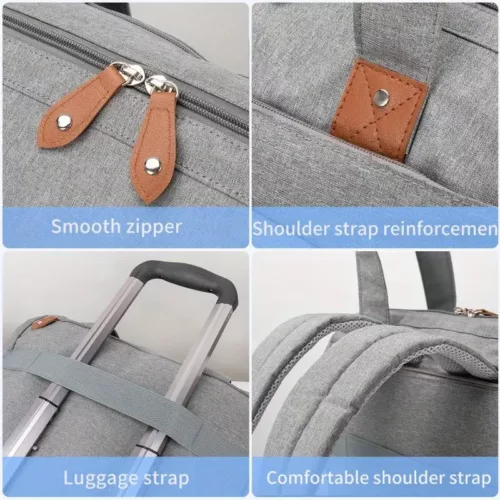 Sac à dos maman isotherme multifonction en tissu Oxford – compartiments pratiques