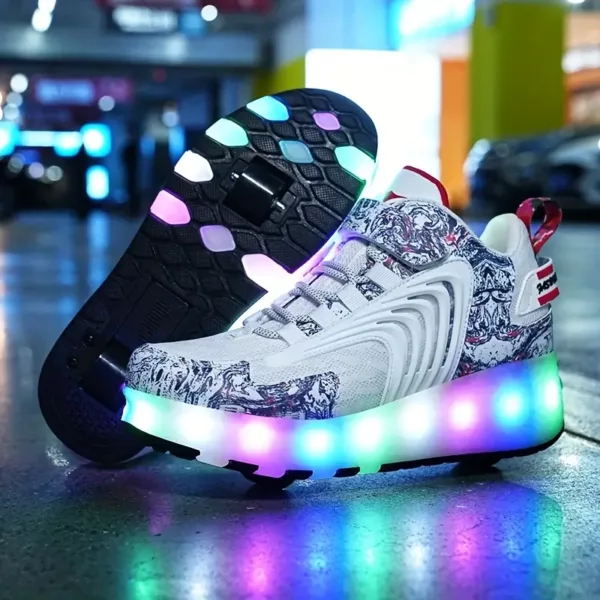 Patins à roulettes à double roue respirants – design tendance pour enfants et ados