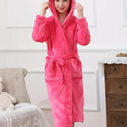 Peignoir enfant en flanelle ultra doux – imprimé licorne et chaud pour fille