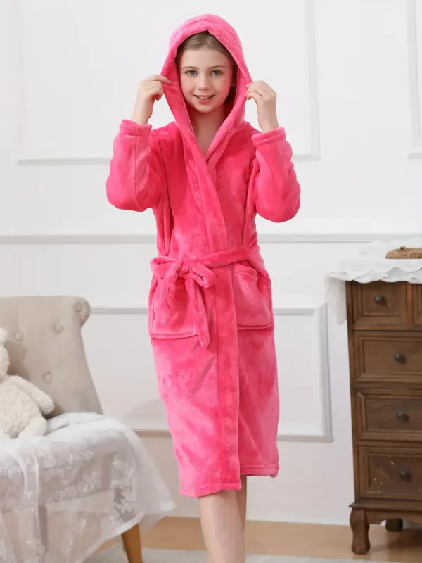 Peignoir enfant en flanelle ultra doux – imprimé licorne et chaud pour fille