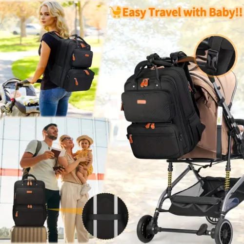 Sac à dos à langer multifonction imperméable pour parents – design pratique