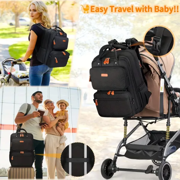 Sac à dos à langer multifonction imperméable pour parents – design pratique