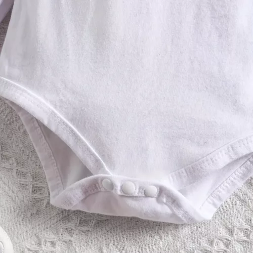 Ensemble robe bébé fille avec haut à manches longues – tenue de naissance douce