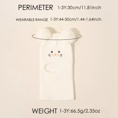 Bonnet enfant tricoté avec oreilles de chat et cache-cou assorti – 1 pièce