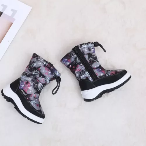 Bottes d'hiver fille avec fermeture éclair et boucle – intérieur chaud doublé