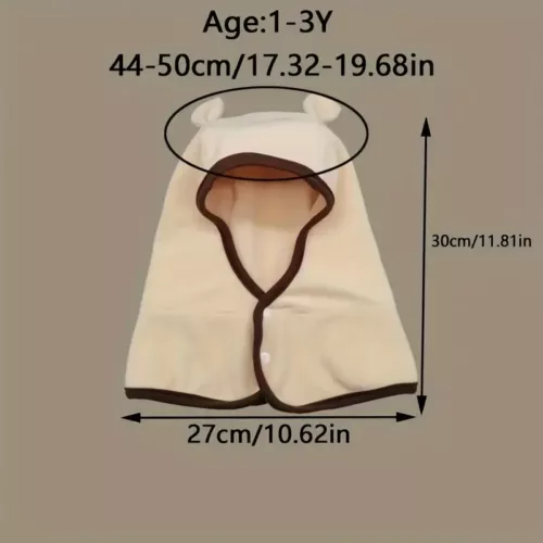 Ensemble bonnet et écharpe enfant – tricot doux hiver avec motif ours mignon