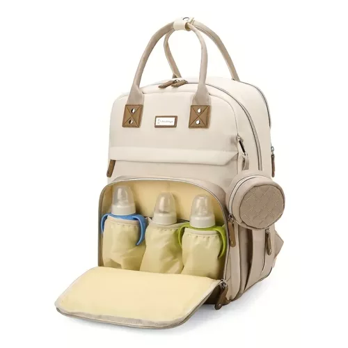 Sac à dos à langer multifonction – poches zippées et port USB intégré