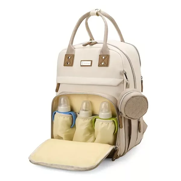 Sac à dos à langer multifonction – poches zippées et port USB intégré