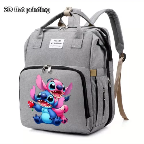 Sac à langer pliable avec berceau intégré et poches isolées – motif Stitch Disney