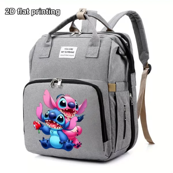 Sac à langer pliable avec berceau intégré et poches isolées – motif Stitch Disney