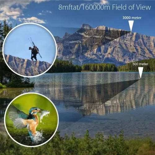 Jumelles 8x35 HD à prisme – optique claire avec revêtement antireflet rouge