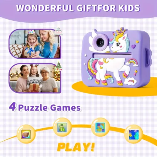 Appareil photo enfant instantané – caméra 48MP imprimante et vidéo intégrées