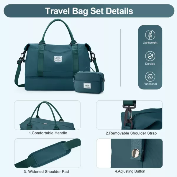 Sac de voyage femme polyvalent en nylon avec compartiments séparés et porte-chaussures