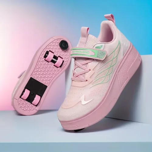 Chaussures à roulettes détachables pour enfants – baskets respirantes 4 roues