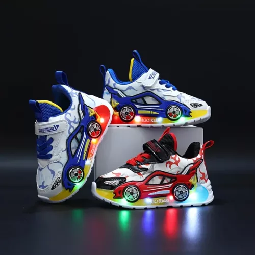 Baskets LED garçon avec lumières intégrées – sneakers sport clignotantes tendance