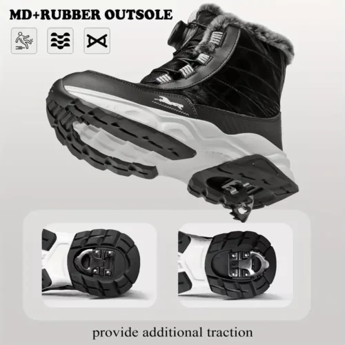 Bottes de neige enfant imperméables doublées fourrure chaude – hiver antidérapantes
