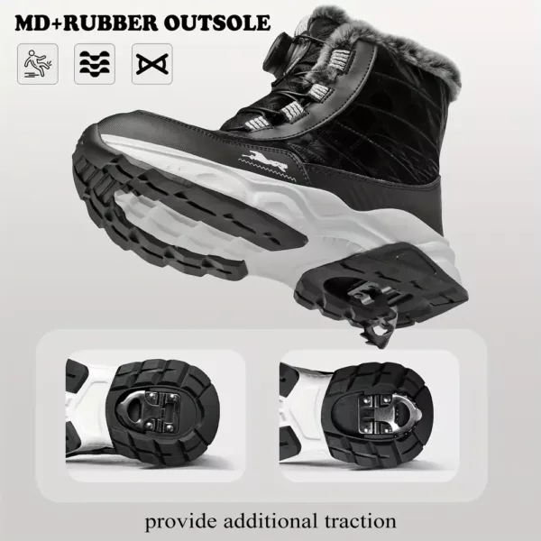 Bottes de neige enfant imperméables doublées fourrure chaude – hiver antidérapantes
