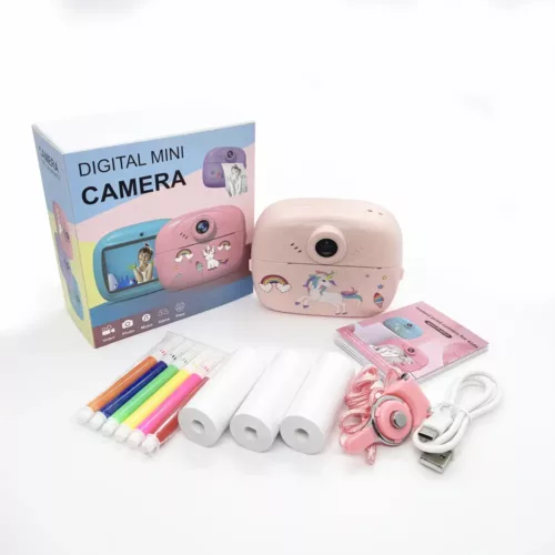 Appareil photo instantané enfant avec batterie longue durée et 3 rouleaux photo