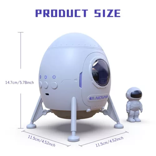 Projecteur galaxie astronaute avec base cratère – veilleuse décorative chambre