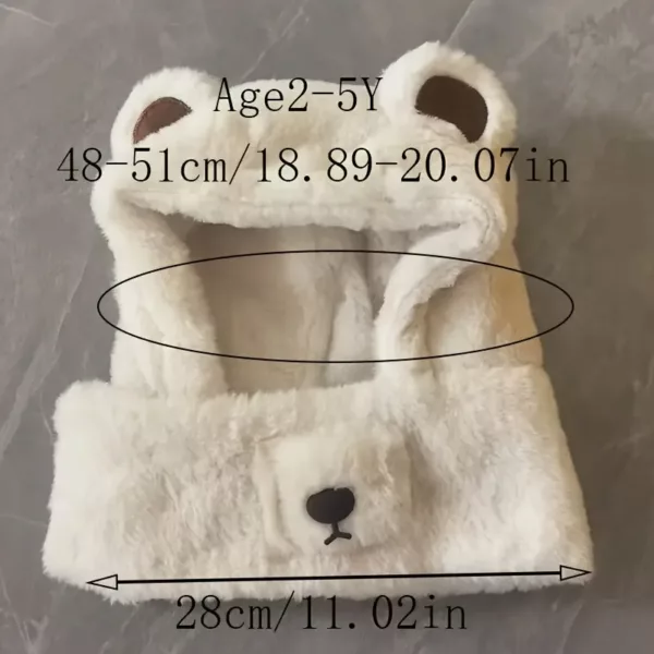 Ensemble bonnet et écharpe enfant motif ours – chaud et doux pour l’hiver