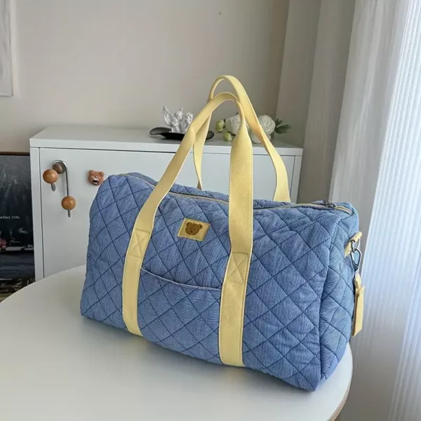Sac à langer matelassé multifonction – tissu teddy lavable, grande capacité