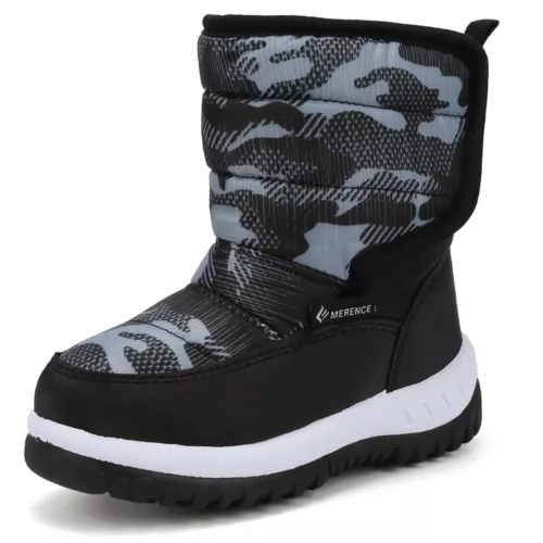 Bottes de neige enfant imperméables doublées fourrure – hiver mixte chaud antidérapant