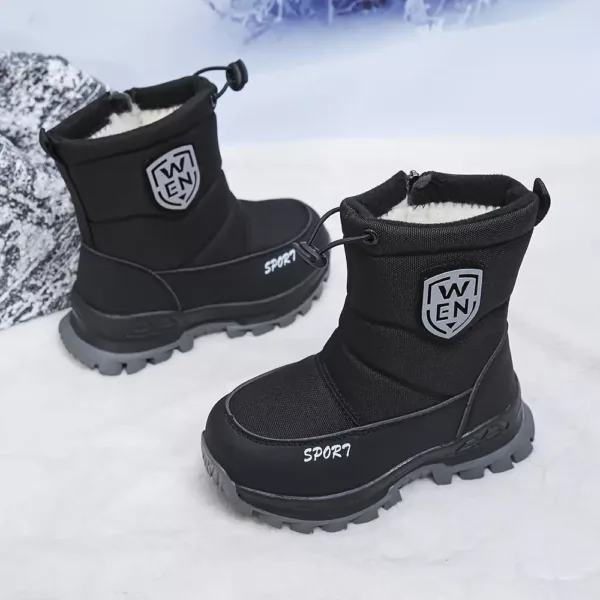 Bottes de neige enfant imperméables fourrées hiver – garçon et fille confortables