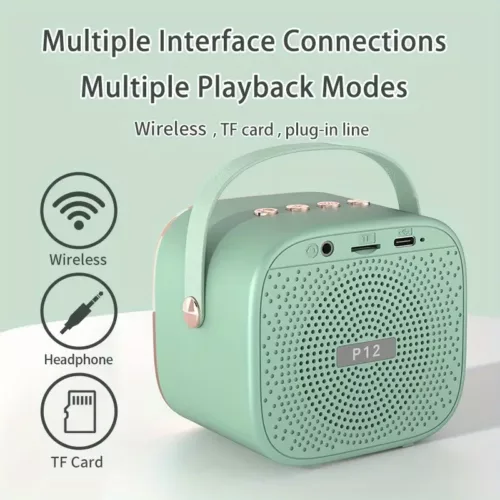 Micro karaoké portable sans fil avec LED et micro USB-C rechargeable – fêtes et anniversaires