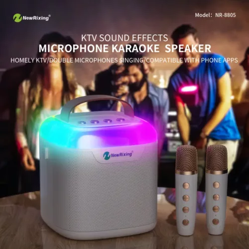 Machine karaoké Bluetooth avec 2 micros sans fil – enceinte portable rechargeable