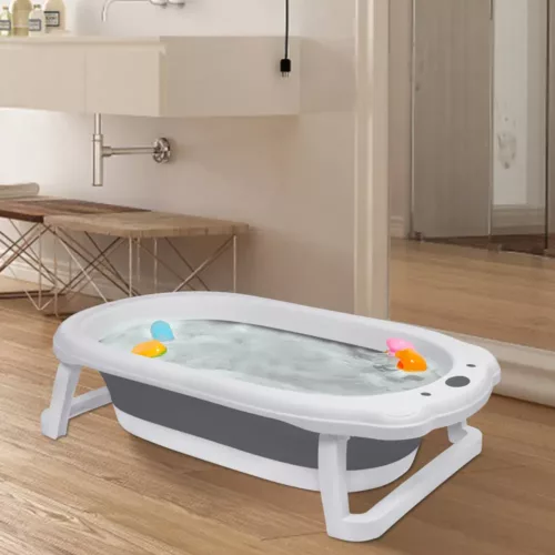 Baignoire pliable bébé ergonomique avec tapis amovible – compacte et antidérapante