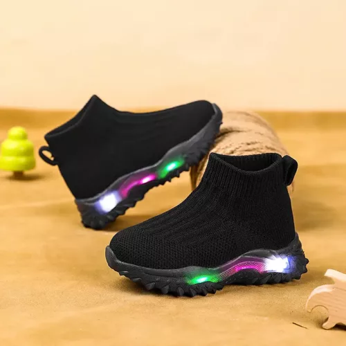 Chaussures de sport LED respirantes pour enfant – semelle lumineuse rechargeable