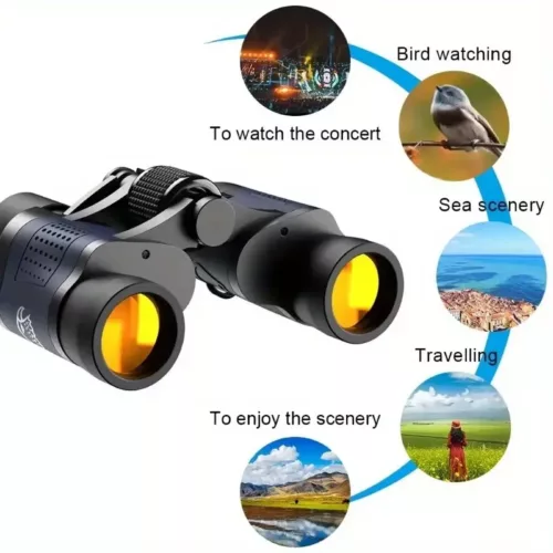 Jumelles 8x35 HD à prisme – optique claire avec revêtement antireflet rouge