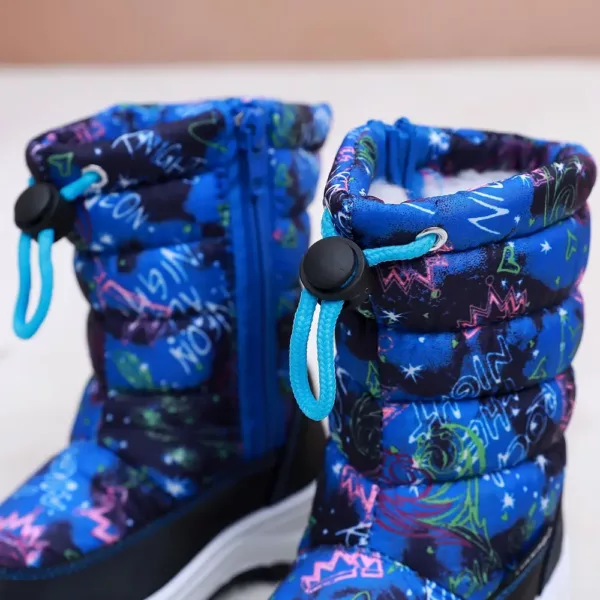 Bottes de neige fille mi-mollet imperméables intérieur doux antidérapantes hiver
