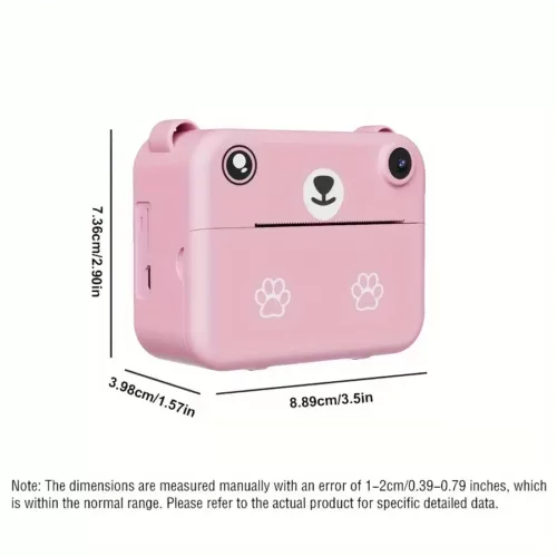 Appareil photo instantané enfant avec impression thermique – USB, 3 papiers inclus