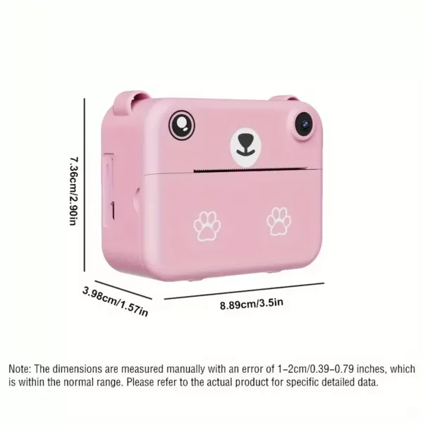 Appareil photo instantané enfant avec impression thermique – USB, 3 papiers inclus