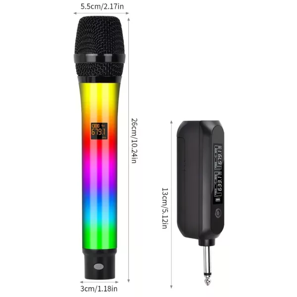 Microphone sans fil rétro à LED – changement de couleur et haut-parleur intégré