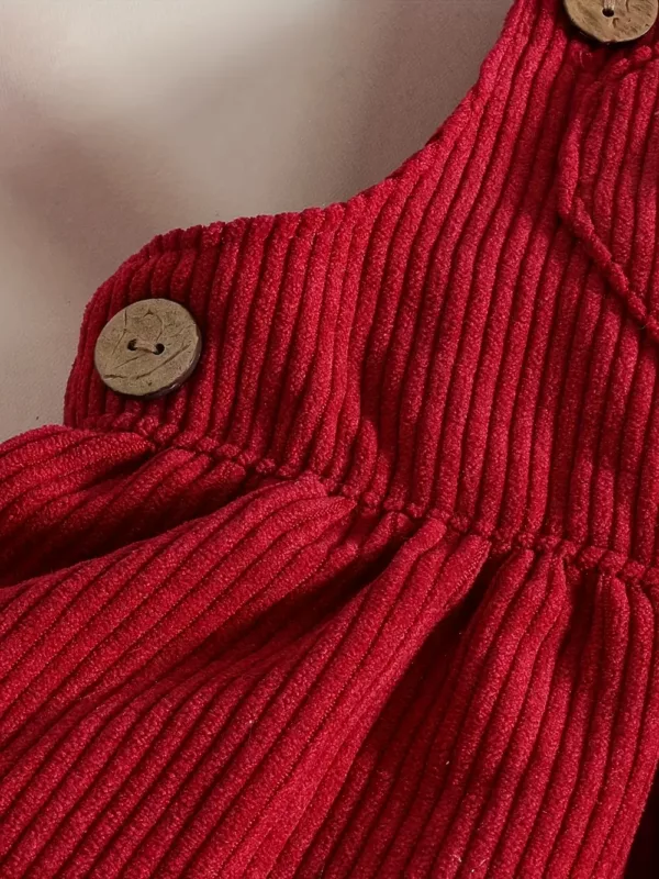 Tenue naissance bébé fille – haut à manches longues en velours côtelé avec cœur imprimé