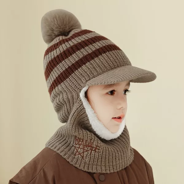 Tour de cou enfant hiver avec capuche chaude – doublé polaire et protège-oreilles