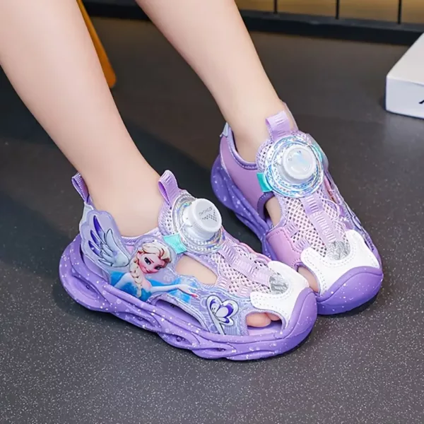 Sandales fille lumineuses style princesse – design ange scintillant à boucle