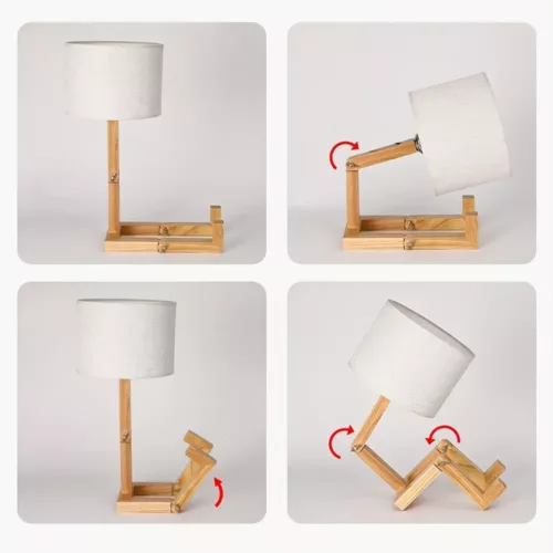 Support tablette en bois réglable avec bras flexible – usage lit ou canapé