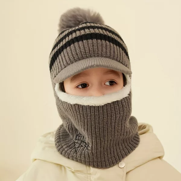 Tour de cou enfant hiver avec capuche chaude – doublé polaire et protège-oreilles
