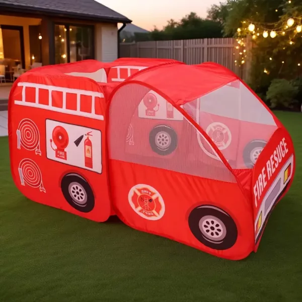 Tente enfant camion de pompier – jeu de rôle pliable intérieur extérieur