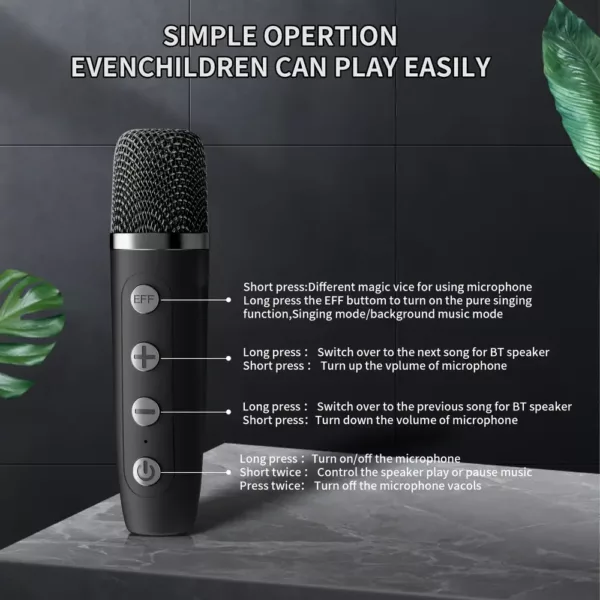 Machine karaoké Bluetooth avec 2 micros sans fil – enceinte portable rechargeable